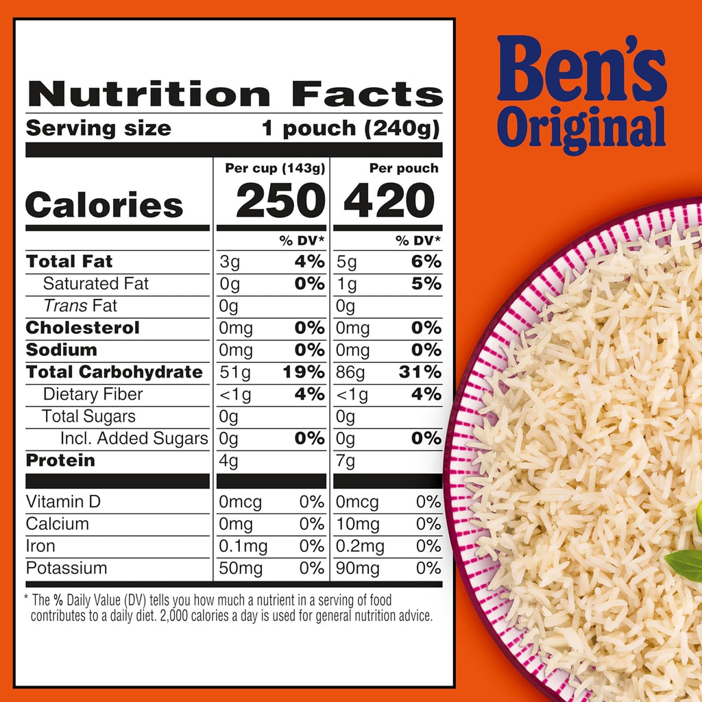 bens original jasmine rice 8.5 oz pouches pack of 6 easy dinner side