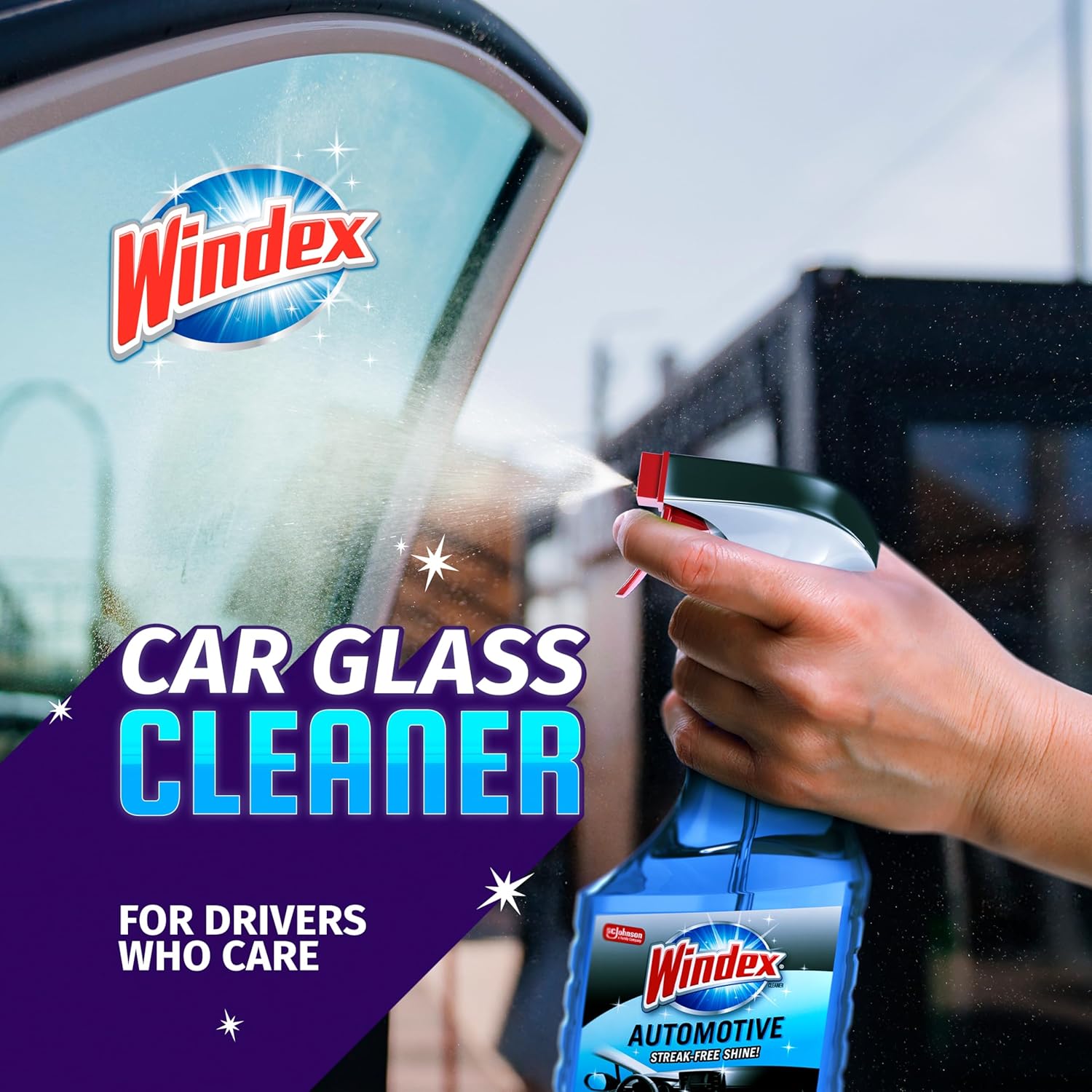 windex automotive car window glass cleaner streak-free shine for car exteriors and interiors 23 fl oz