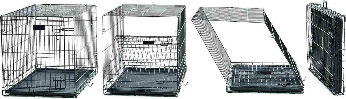 MidWest Homes for Pets 36-Inch iCrate Folding Dog Crate with Divider Panel, Leak-Proof Tray & Secure Latches – Metal Wire Kennel for Medium Large Breeds – Portable, Durable & Easy to Assemble