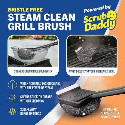 Mr. Bar-B-Q Steam Clean Grill Brush Powered by Scrub Daddy
