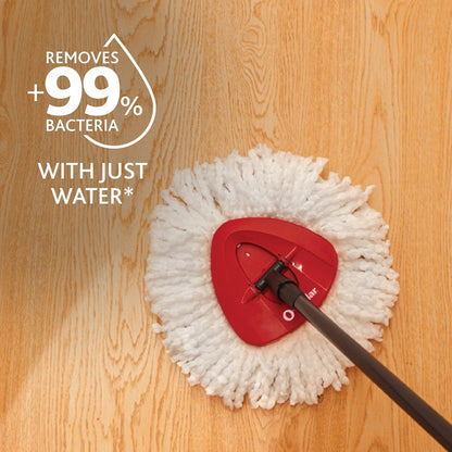 O-Cedar Easywring Microfiber Spin Mop & Bucket Floor Cleaning System with 1 Extra Refill,Red / Gray