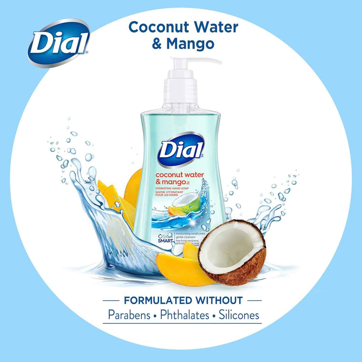 Dial Liquid Hand Soap, Coconut Water & Mango, 7.5 Ounce