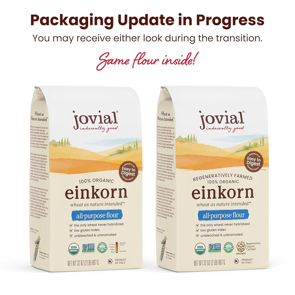jovial organic einkorn unbleached all purpose flour for bread baking sourdough pizza pasta 32 oz