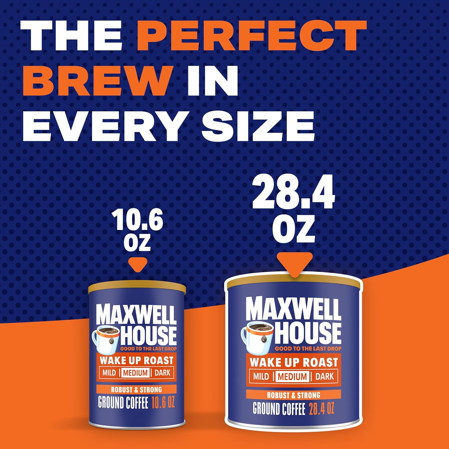 Maxwell House medium roast coffee, 28.4 oz canister, ground coffee for daily use