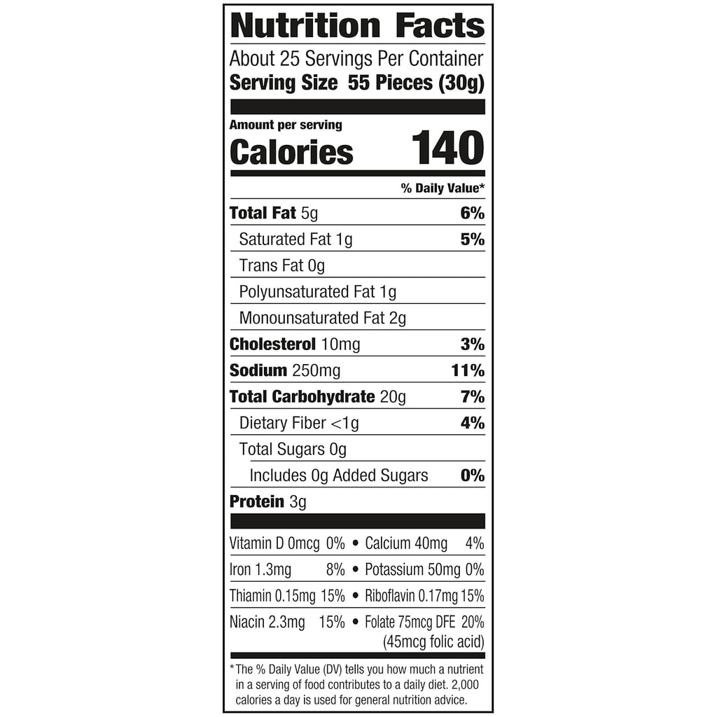 Goldfish cheddar cheese crackers, 27.3 oz carton, 100% real cheese, plant-based colors, 55 pieces per serving