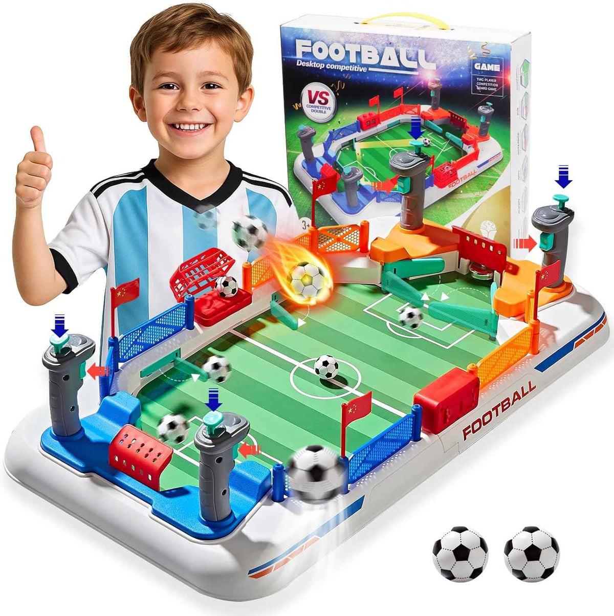 Mini Soccer Board Game for Kids: Foosball Table Toys for 3 4 5 6 7 8-12 Year Old Kids - Pinball Interactive Sports Game Age 3+ Indoor Home Party - Gift for Boys Girls Birthday Christmas Grandkids