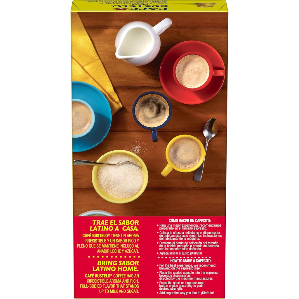 Café Bustelo dark roast espresso capsules, 40 count, Nespresso Original Line compatible, intensive flavor