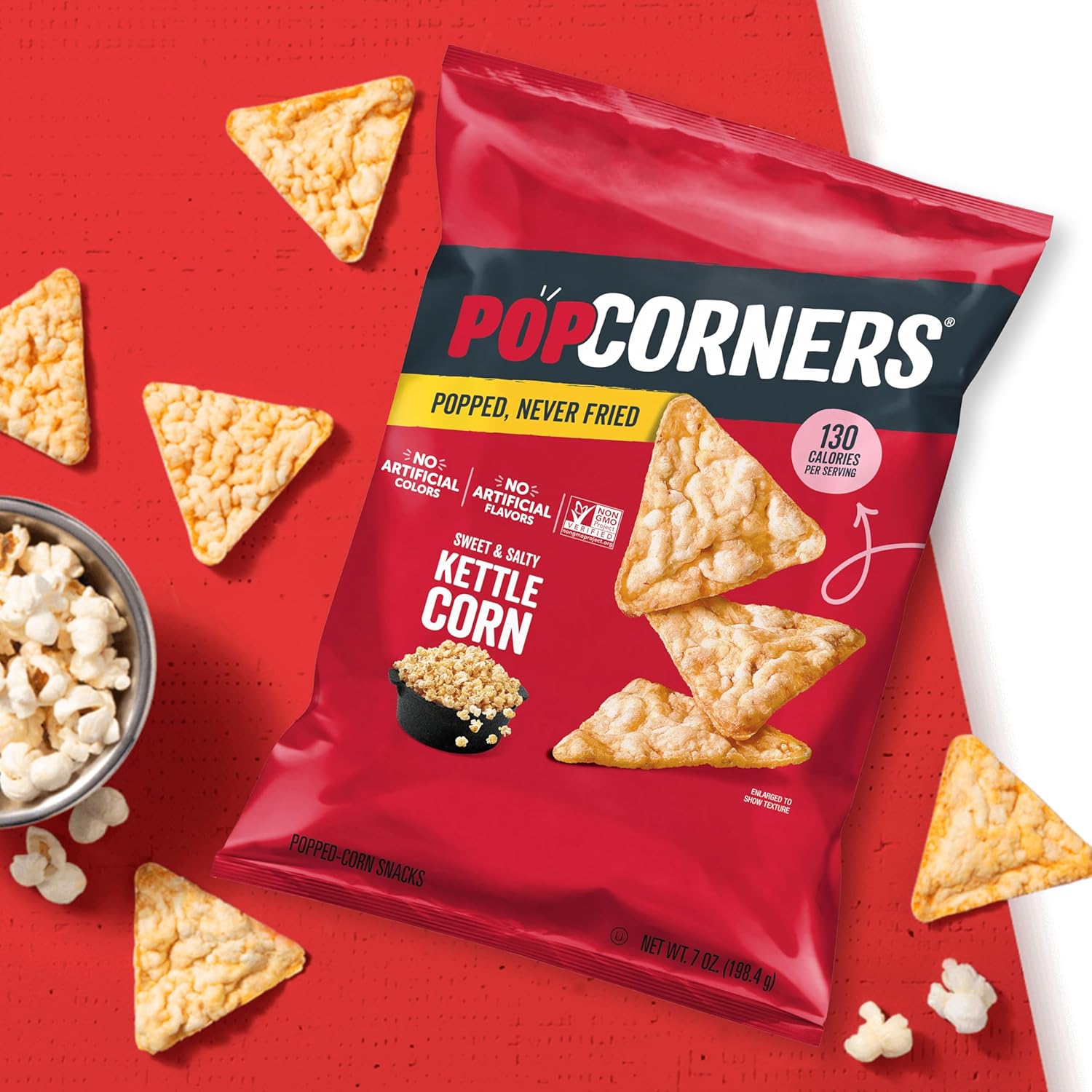 popcorners popped corn snacks sweet & salty kettle corn 1 ounce pack of 20