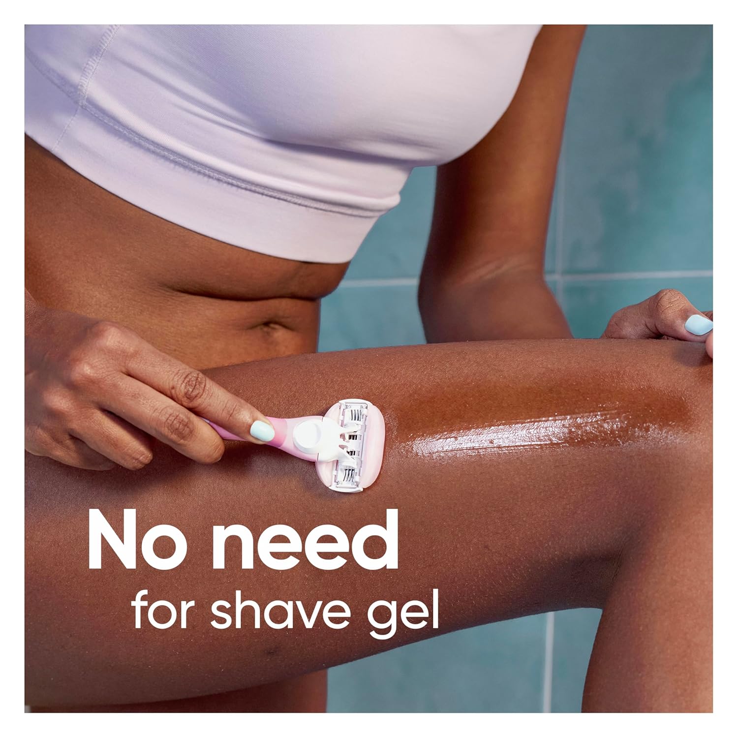 Gillette Venus ComfortGlide White Tea Women's Razor, Handle + 4 Blade Refills