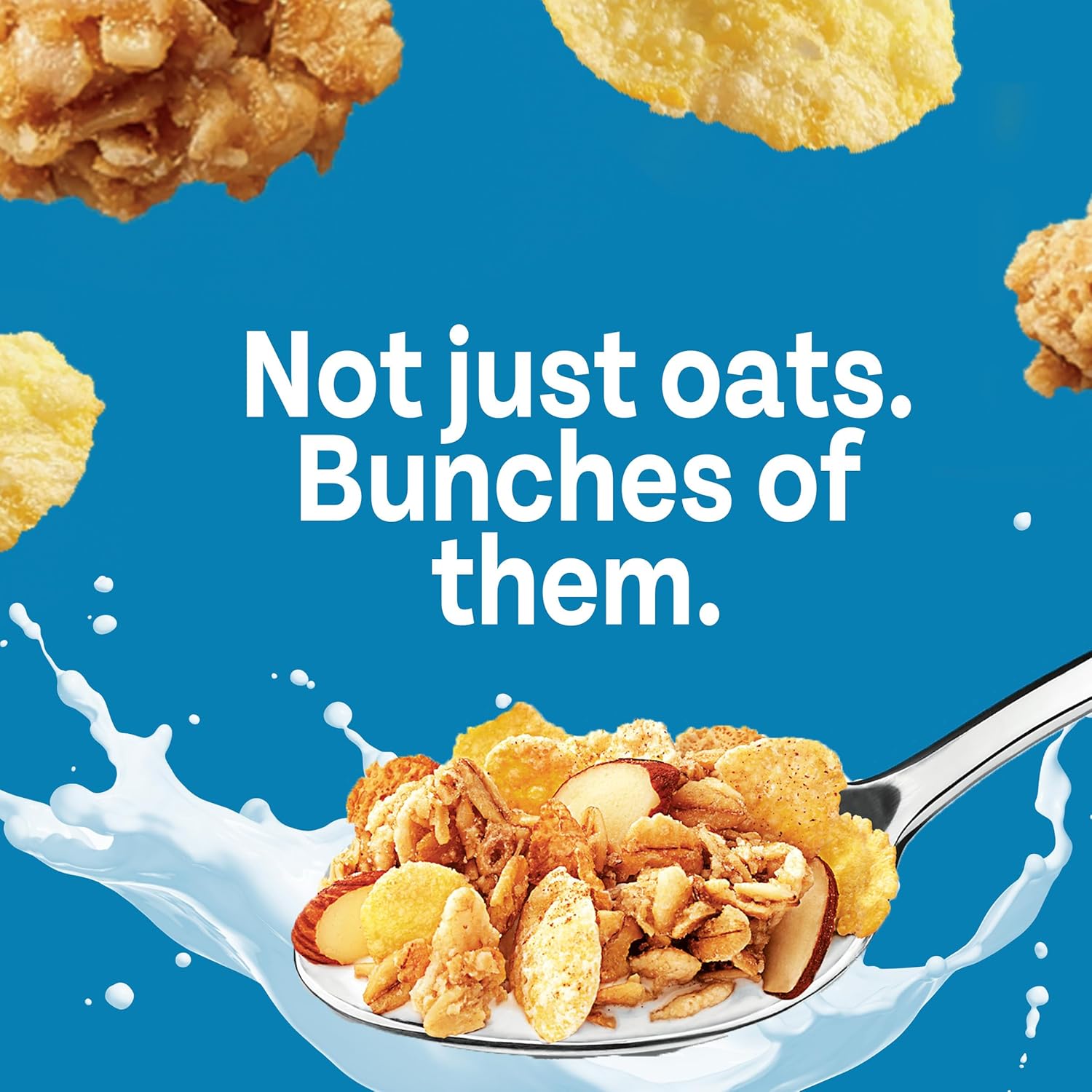 Post honey bunches of oats with almonds breakfast cereal, 18 oz family size box, whole grains, vitamins and minerals