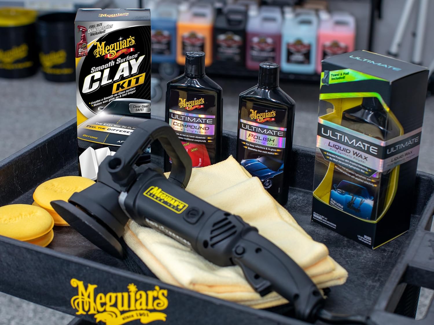 Meguiar's G191700 smooth surface clay kit for safe and easy car claying, glass finish results