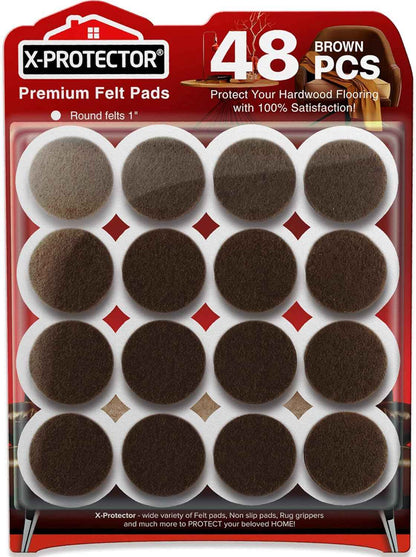 Felt Furniture Pads X-PROTECTOR 133 PCS Premium Furniture Pads - Felt Pads Furniture Feet Best Wood Floor Protectors - Protect Your Hardwood & Laminate Flooring! Brown and Beige