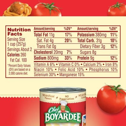 Chef Boyardee Spaghetti and Meatballs, 14.5 Oz Cans, Pack of 4, Ready-to-Eat Meals for Families