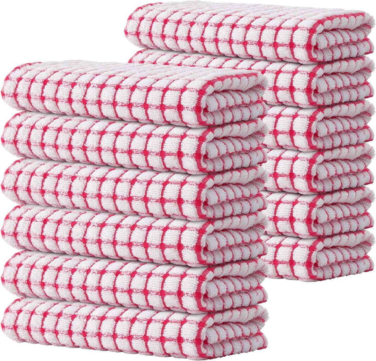 Kitinjoy Cotton 8 Pack Terry Kitchen Dish Cloths, 12 x 12 Inches Super Soft and Absorbent Dish Rags, Quick Drying Dish Towels for Washing Dishes, Mixed Color