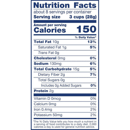 SkinnyPop Original Whole Grain Popcorn 8oz Family Size Bag Dairy-Free Snack