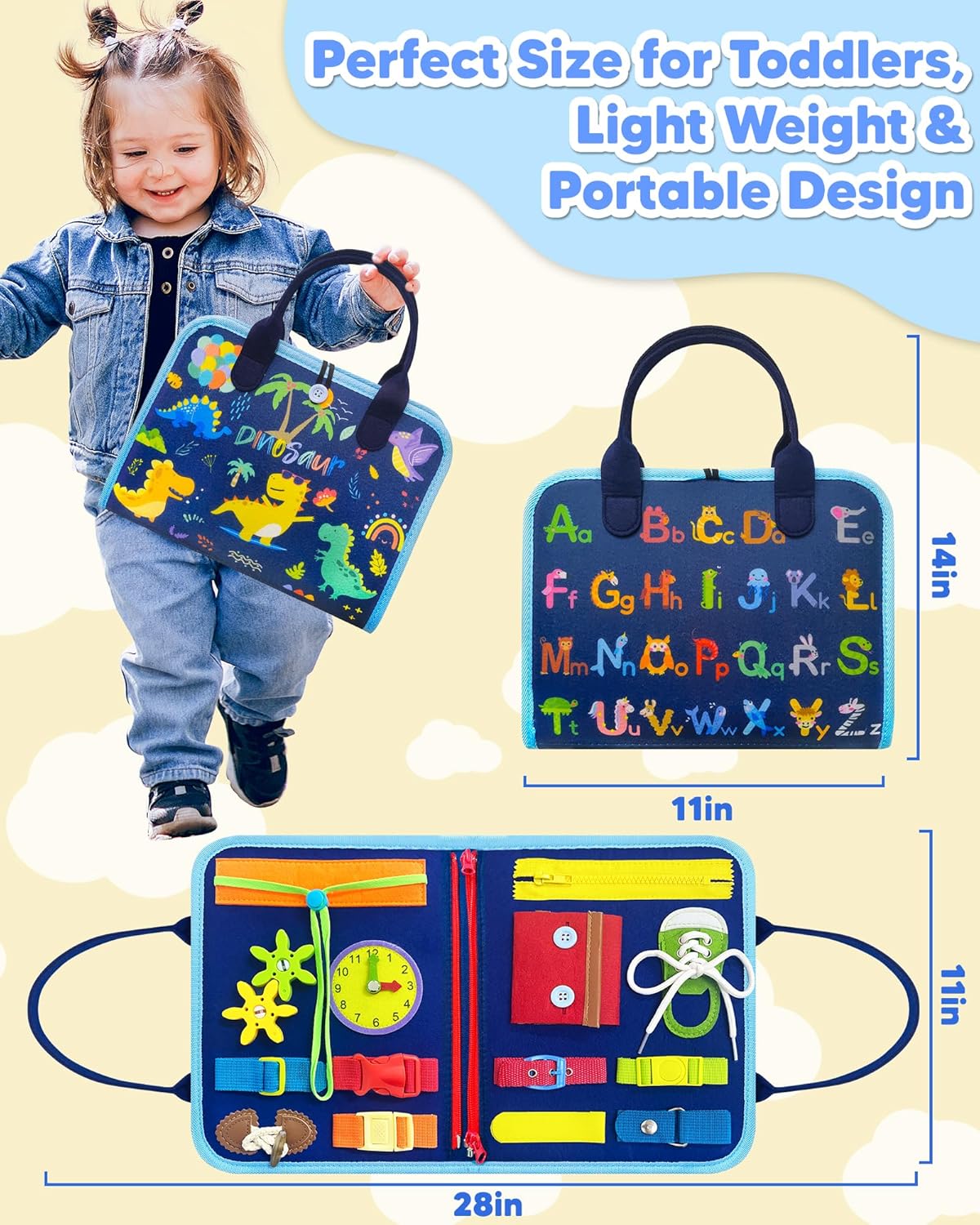 Exorany Busy Board Montessori Toys for Toddler Boy Birthday Gifts, Busy Book Sensory Learning Toys for Toddlers, Toddler Boy Airplane Car Travel Toy Educational Activities