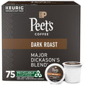 Peet's Coffee Major Dickason's Blend Dark Roast Keurig K-Cup Pods, 75 count, 100% Arabica, recyclable
