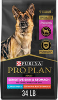Purina pro plan sensitive skin and stomach large breed salmon and rice dog food 34 lb bag
