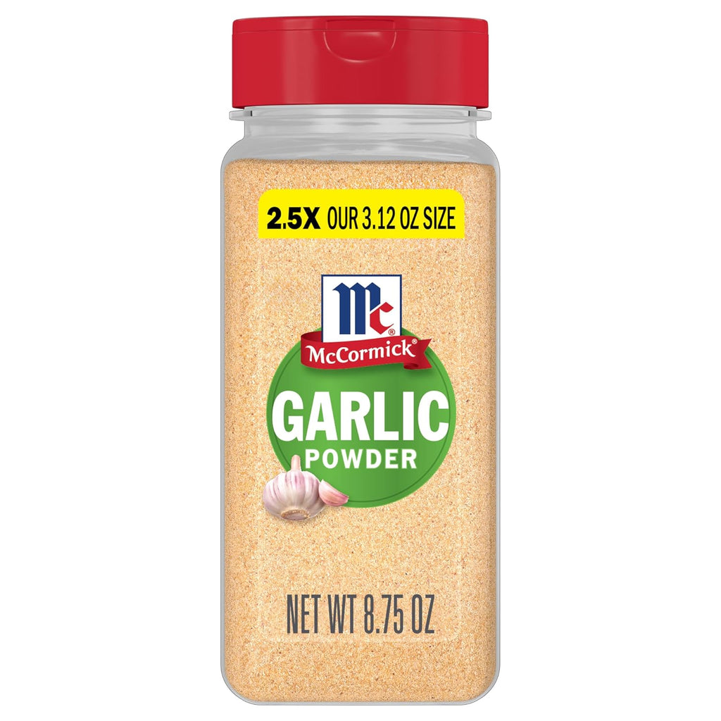 McCormick 8.75 oz Garlic Powder, Non GMO, 2.5X Larger Size, Savory Dishes