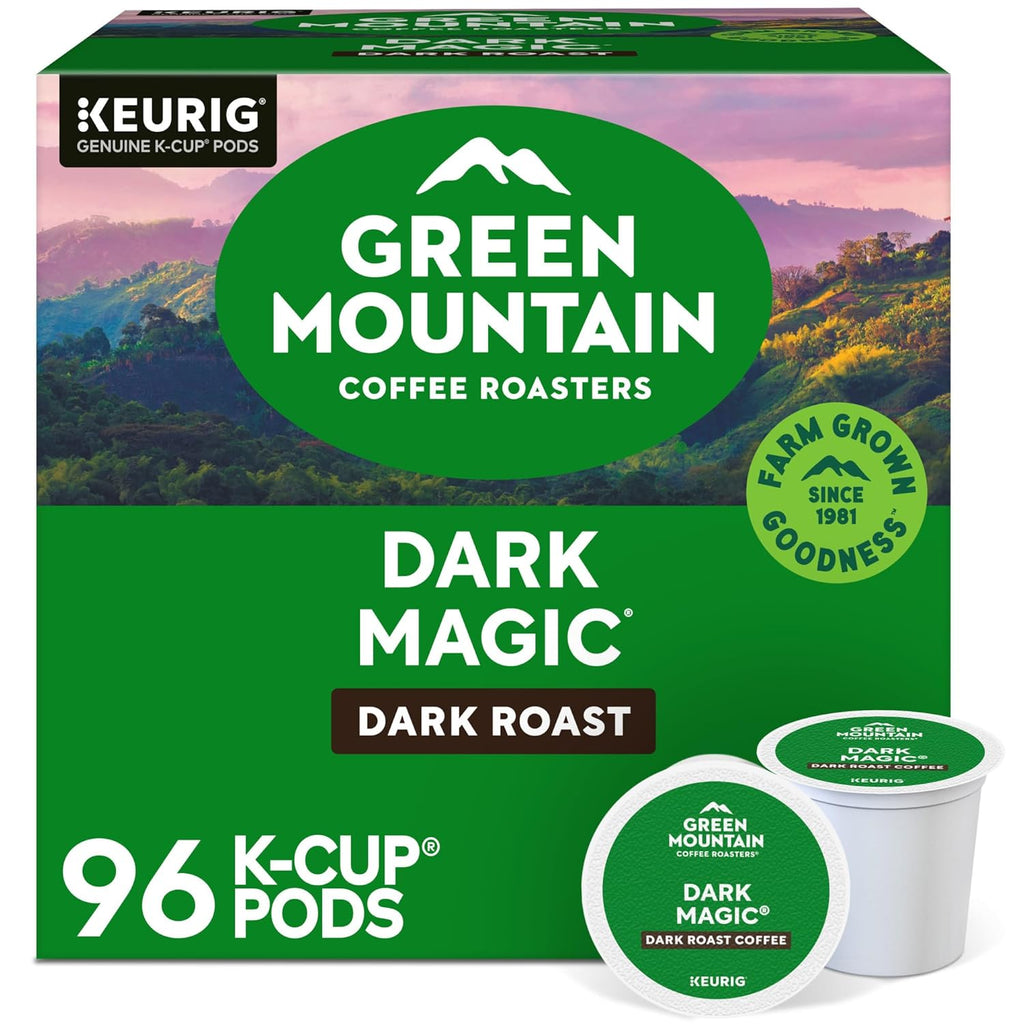 Green Mountain Coffee Roasters Dark Magic coffee pods, 96 count, dark roast, single-serve K-Cup, compatible with Keurig
