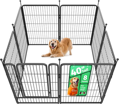 fxw rollick unleashed dog playpen for indoor, yard, rv camping, 24 inch 8 panels for small and puppy dogs, black
