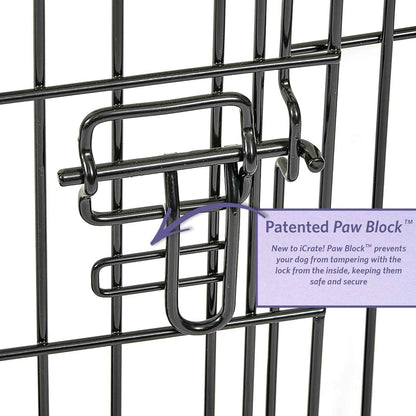 MidWest Homes for Pets 36-Inch iCrate Folding Dog Crate with Divider Panel, Leak-Proof Tray & Secure Latches – Metal Wire Kennel for Medium Large Breeds – Portable, Durable & Easy to Assemble