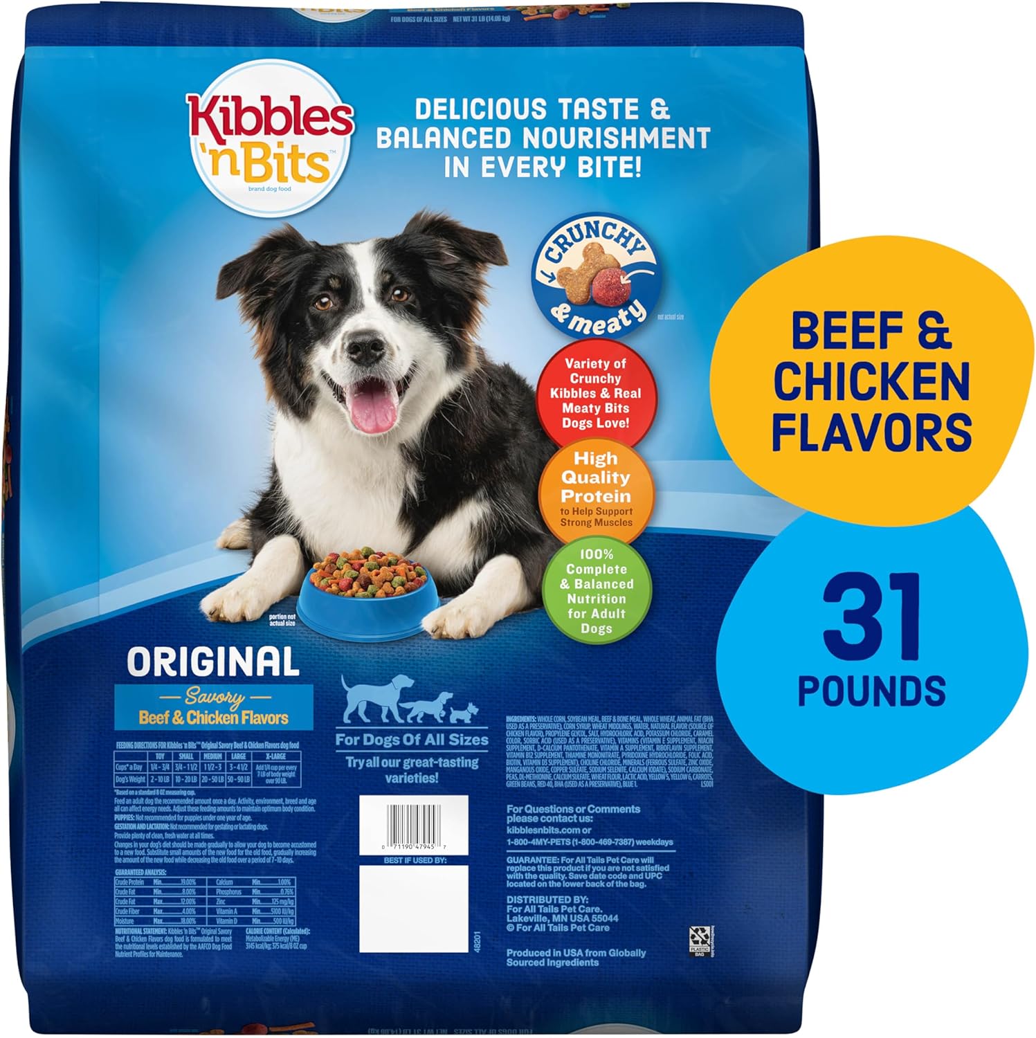 Kibbles 'n Bits 31 pound savory beef and chicken flavor dry dog food for adult dogs