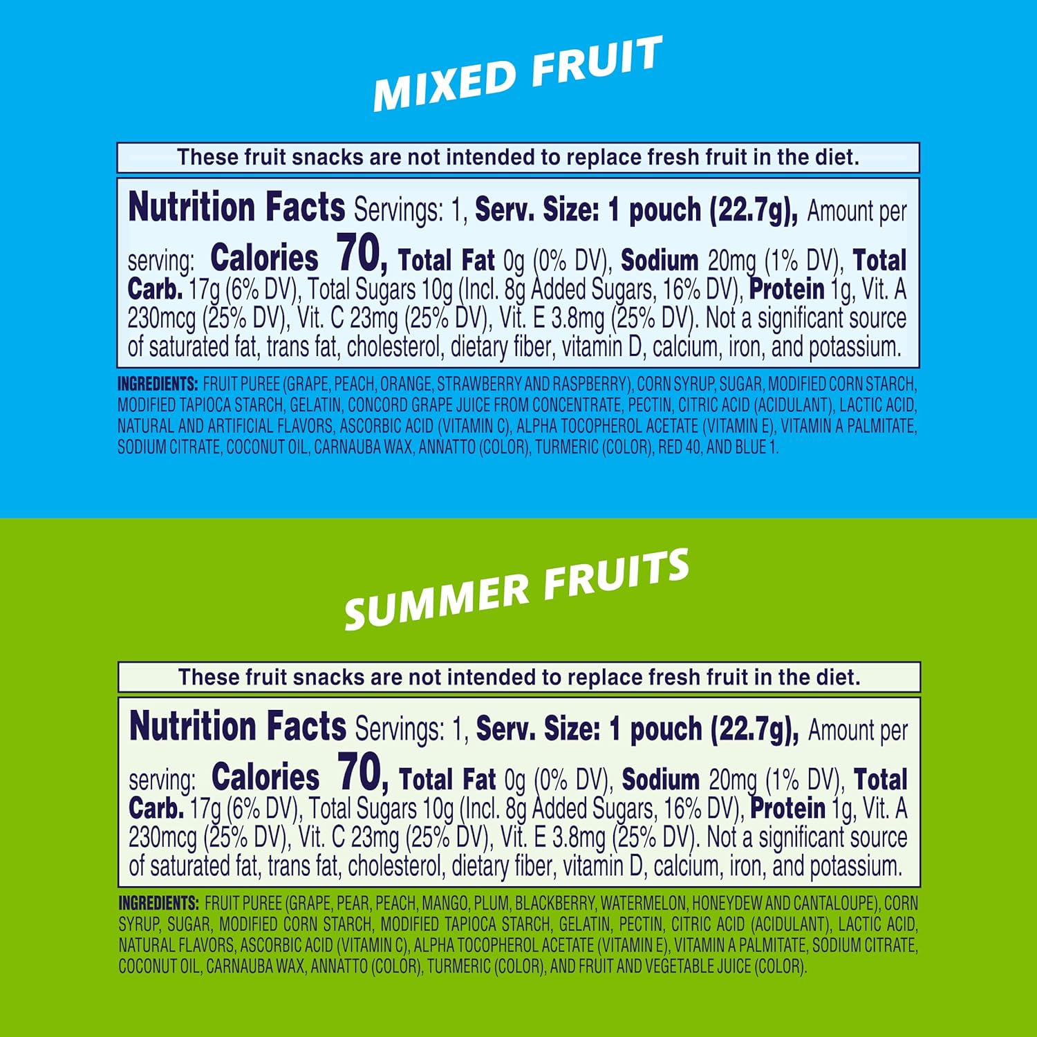 Welch's Mixed Fruit & Summer Fruits Fruit Snacks, 0.8 oz, Gluten-Free, 25% Daily Vitamins C, A & E, 60-Pack