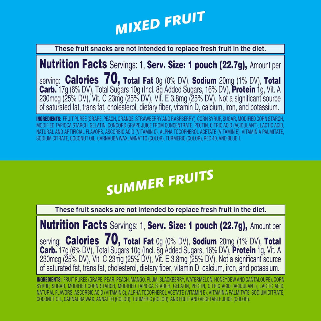 Welch's Mixed Fruit & Summer Fruits Fruit Snacks, 0.8 oz, Gluten-Free, 25% Daily Vitamins C, A & E, 60-Pack