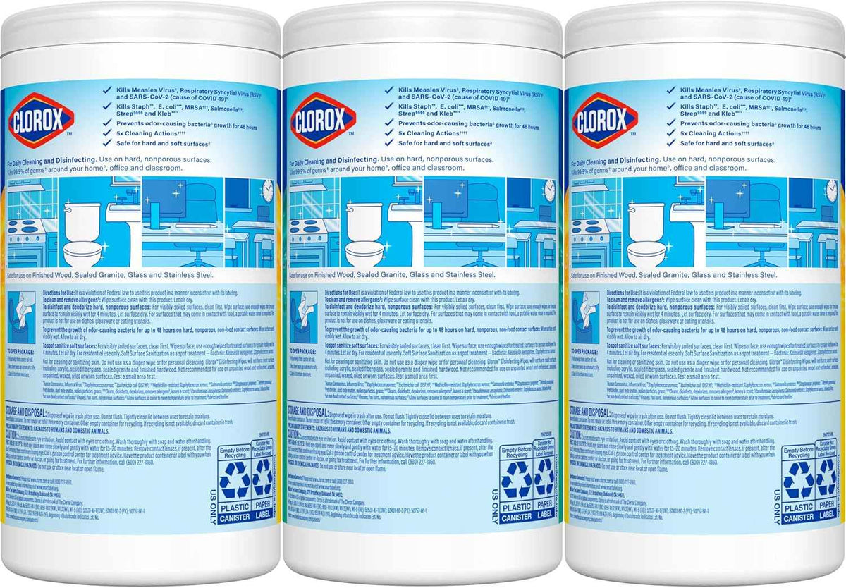 Clorox Disinfecting Cleaning Wipes Variety Pack, 75 Count Each, Pack of 3 (Package May Vary)