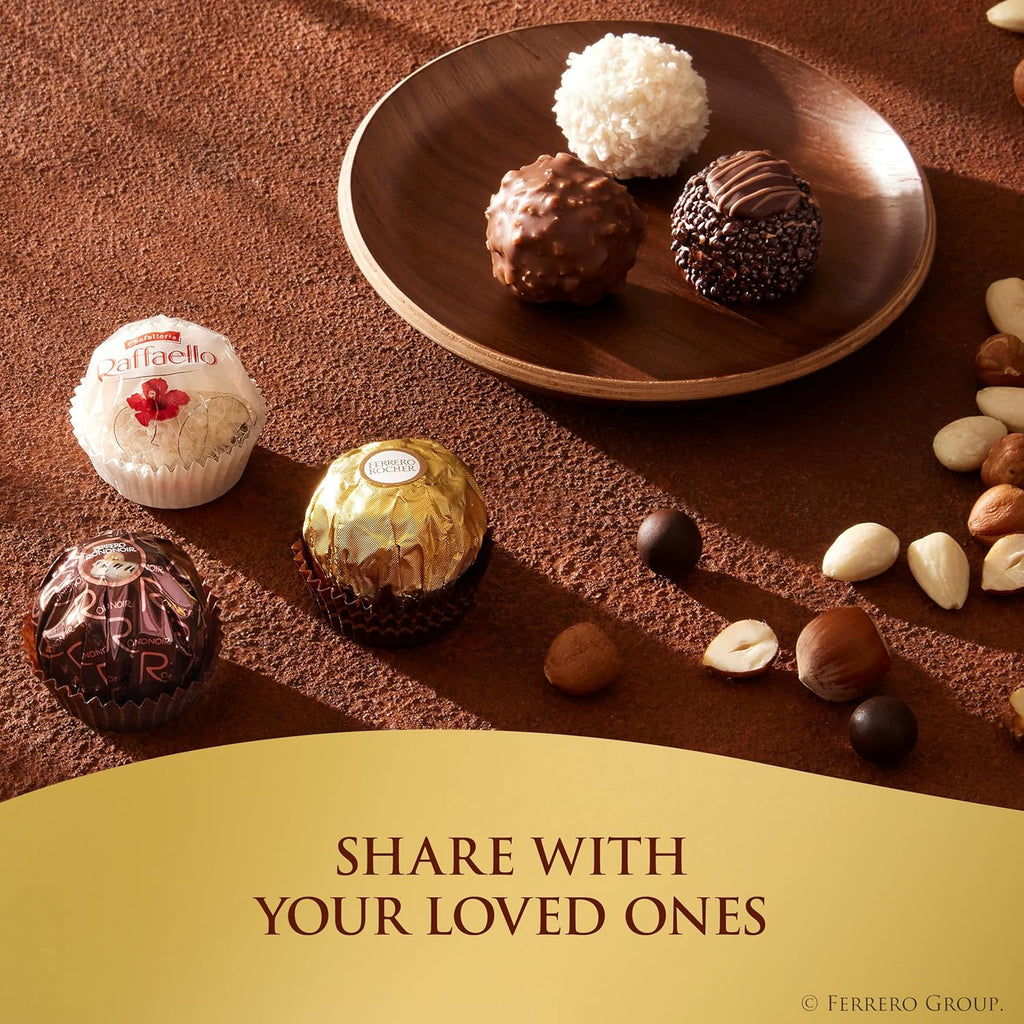 Ferrero Rocher 48 Count Gift Set, 4.6 oz, Hazelnut Milk, Dark Chocolate, and Coconut