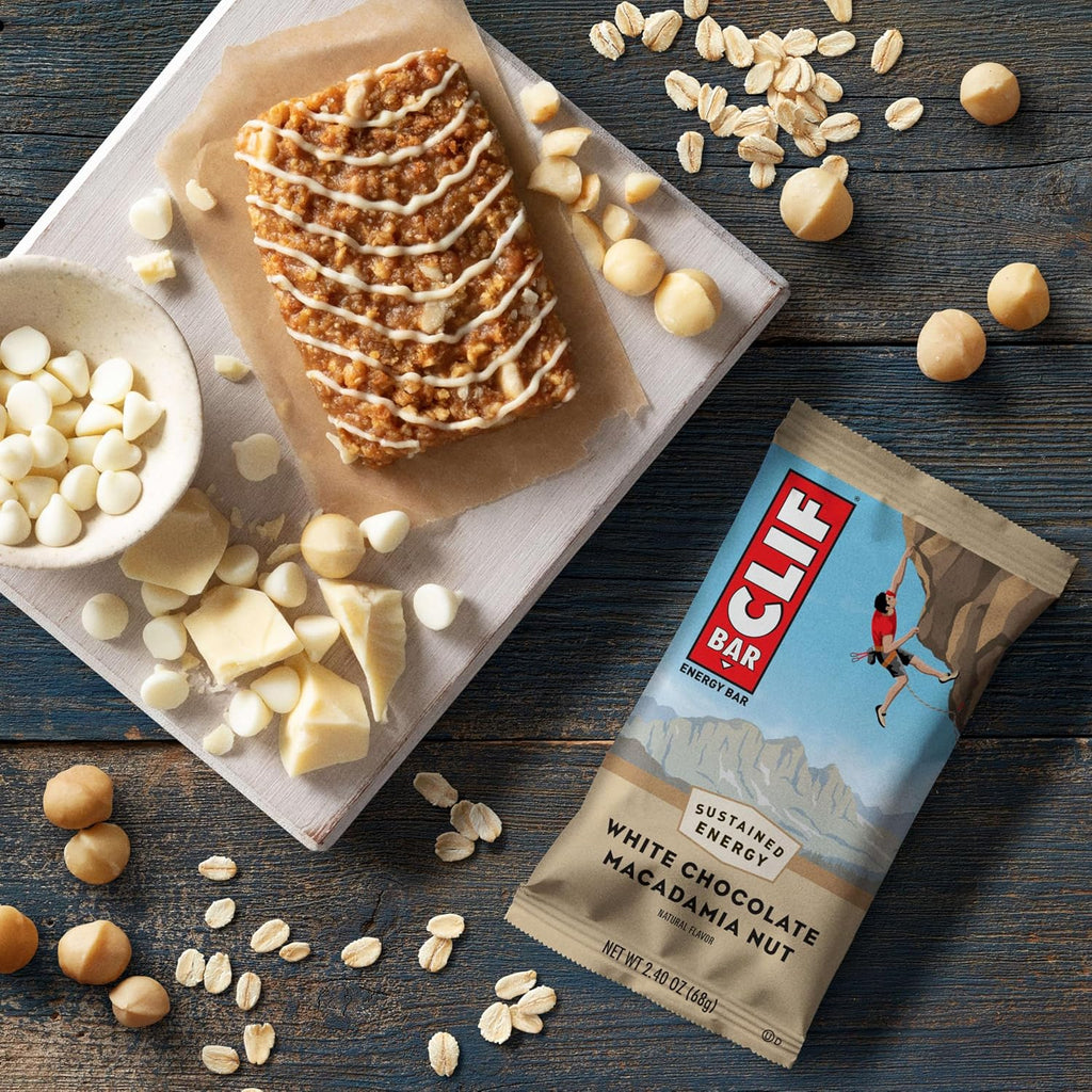 clif bar white chocolate macadamia nut organic oats non-gmo energy bars 15 pack