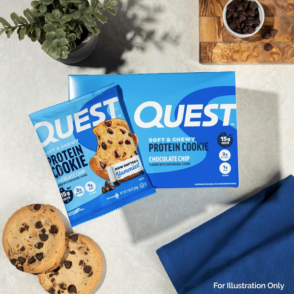 quest nutrition chocolate chip protein cookie 12 count 15g protein keto friendly