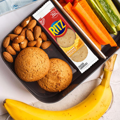 ritz peanut butter and cheese sandwich crackers variety pack, 32 snack packs, 6 crackers per pack