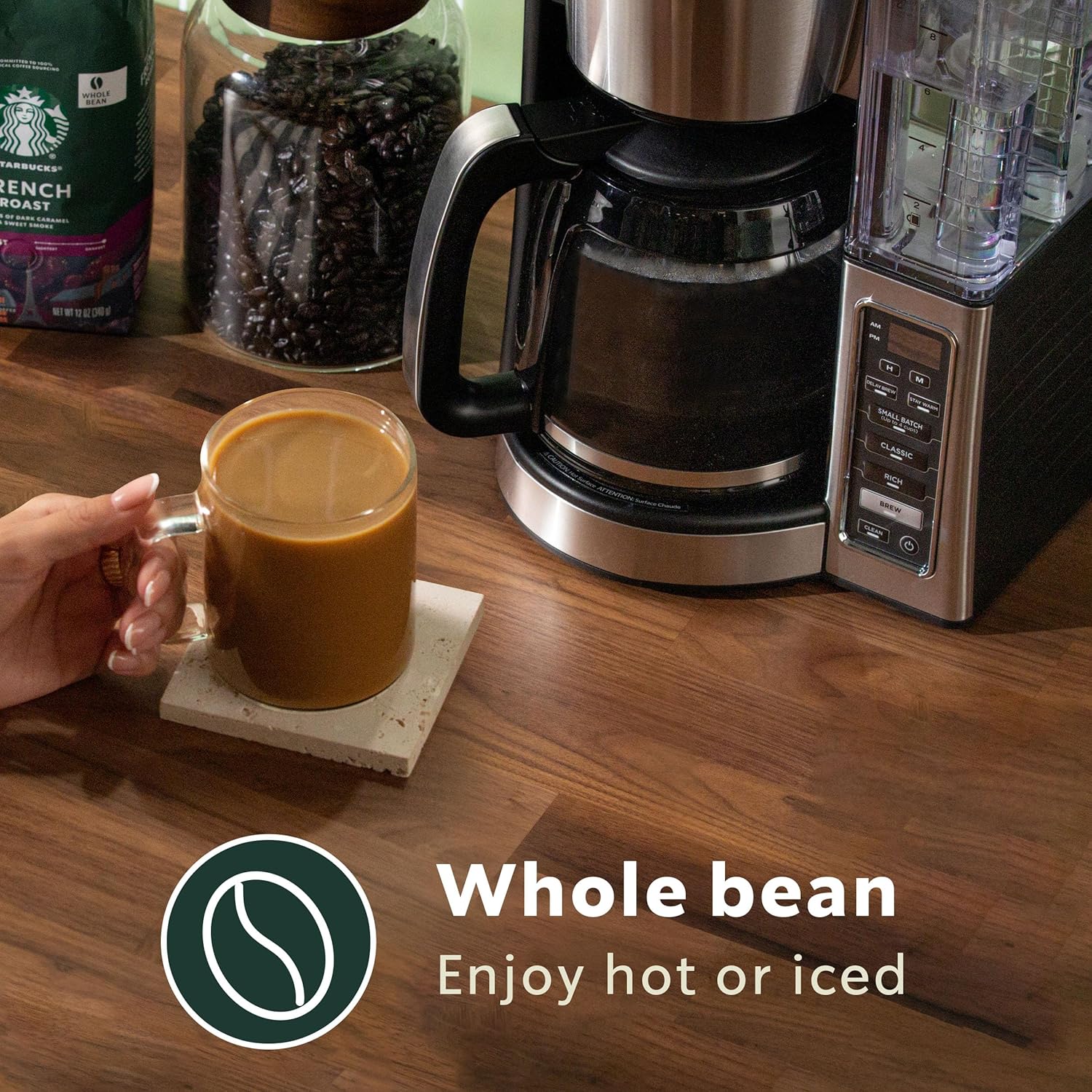 starbucks whole coffee beans, pike place roast, 28 oz, medium roast hot or iced coffee