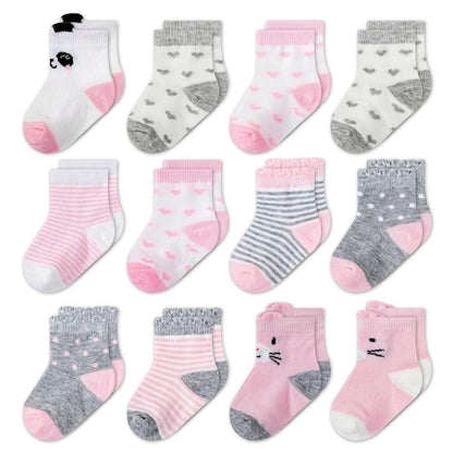 Mother's Choice Organic Cotton Baby Socks 0-6 Months, 12 pairs, Soft, Cozy, and Gentle Socks for Infants Girls and Boys
