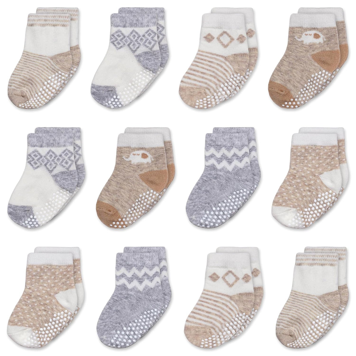 Mother's Choice Organic Cotton Baby Socks 0-6 Months, 12 pairs, Soft, Cozy, and Gentle Socks for Infants Girls and Boys
