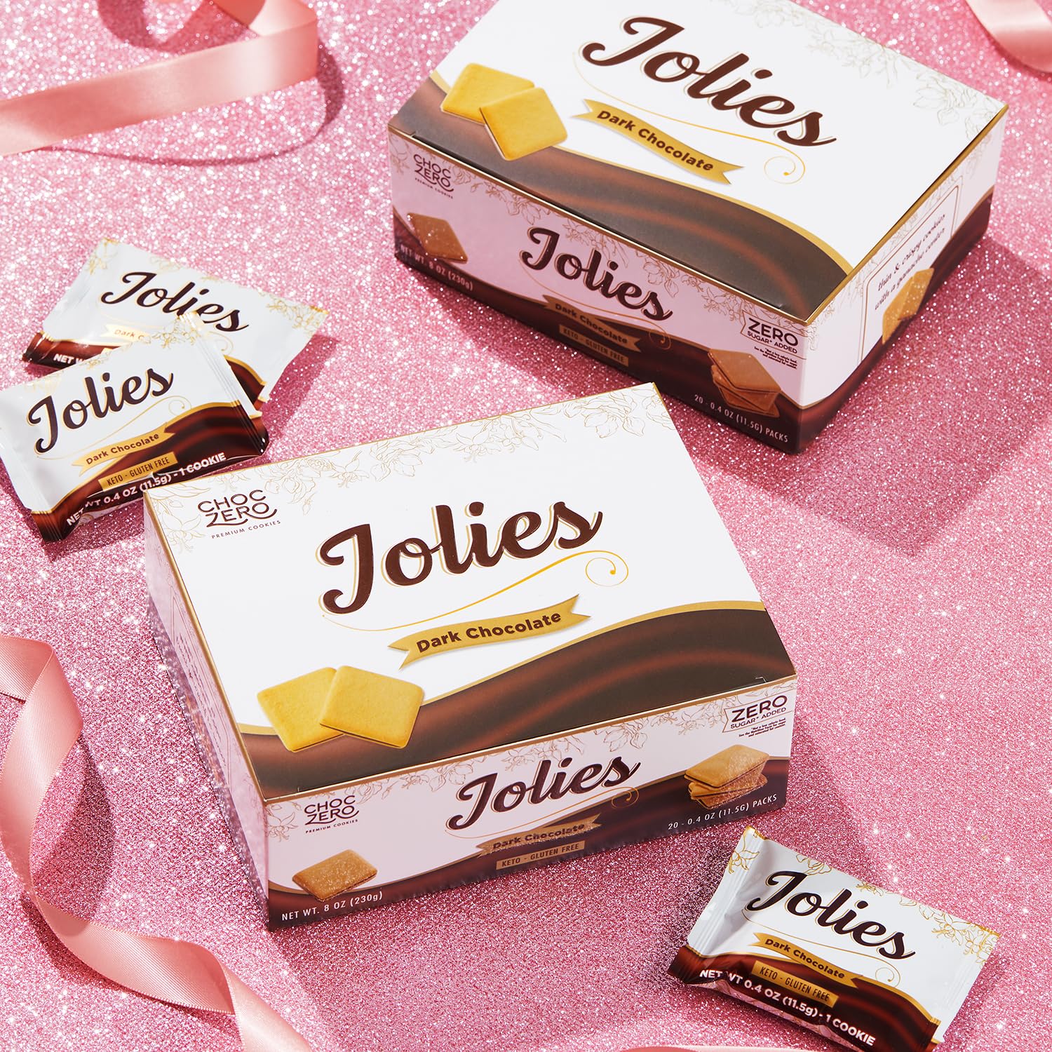 choczero dark chocolate jolies gluten free sugar free keto cookies box 20 count 8 ounce