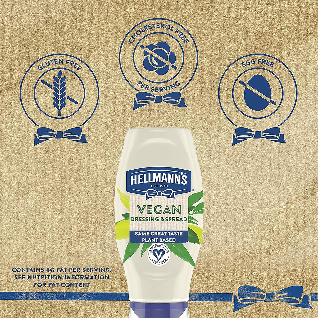Hellmann's Vegan 3 Ct Dressing & Spread, Plant-Based Mayo Alternative, Same Great Taste, Gluten-Free, 11.5 oz