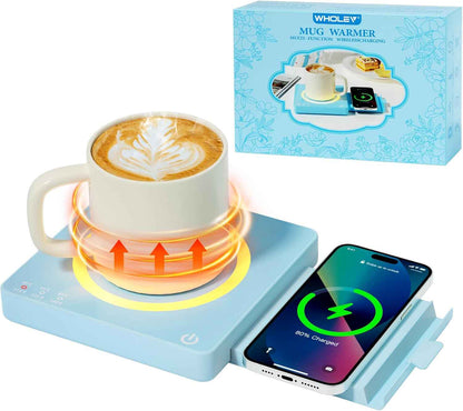 Smart Coffee Mug Warmer with 15W Wireless Charger and 3 Temperature Settings